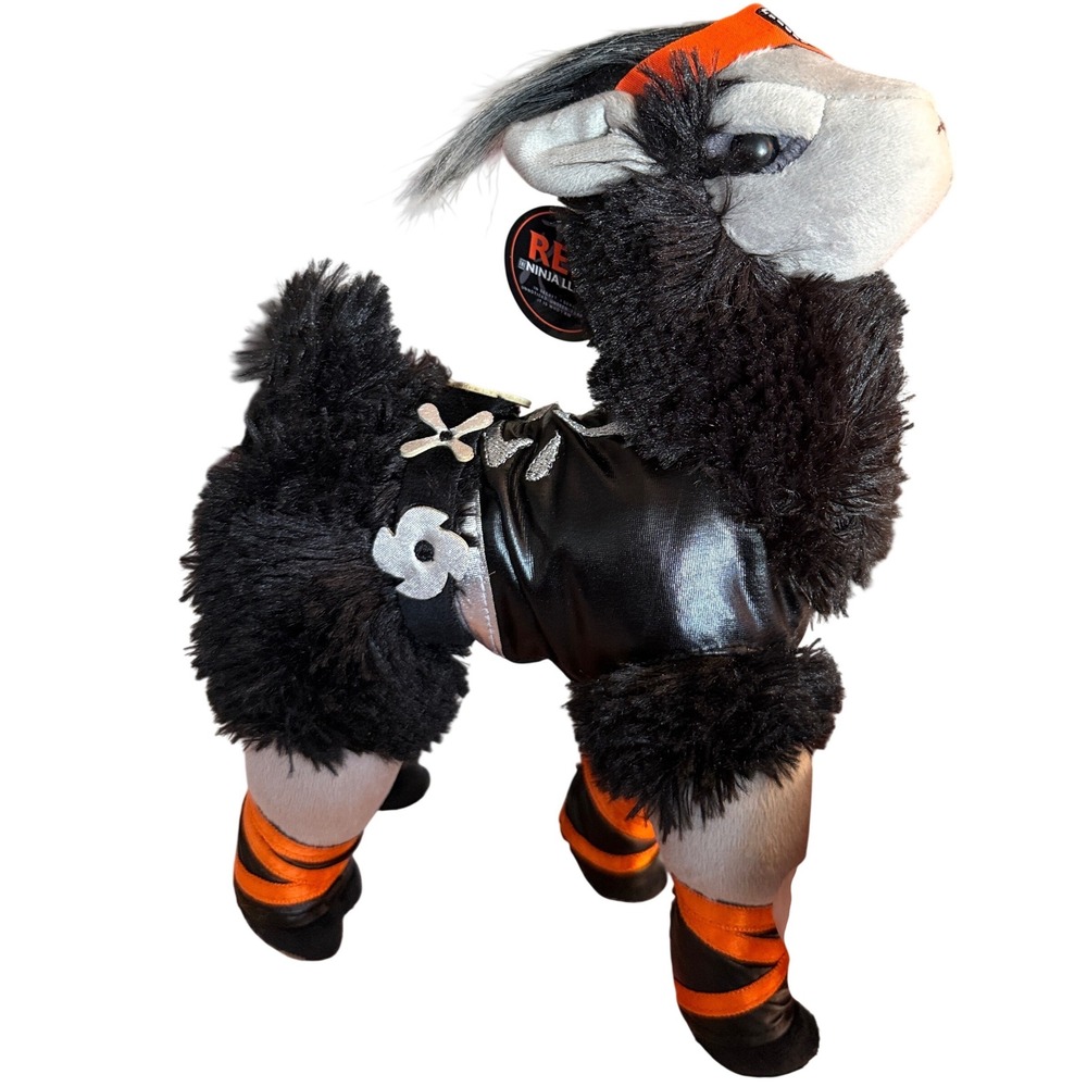 Ren The Ninja Llama Plush Toy Stuffed Animal Orange Black New‎